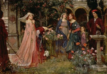 ジョン・ウィリアム・ウォーターハウス Painting - 魅惑の庭園 ギリシャ人女性 ジョン・ウィリアム・ウォーターハウス